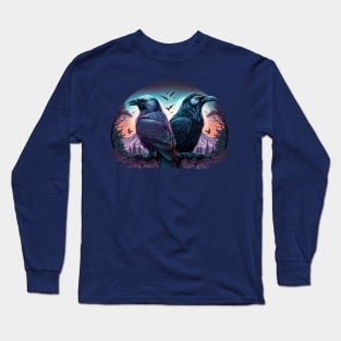 Huginn and Muninn Norse Odin Ravens Long Sleeve T-Shirt